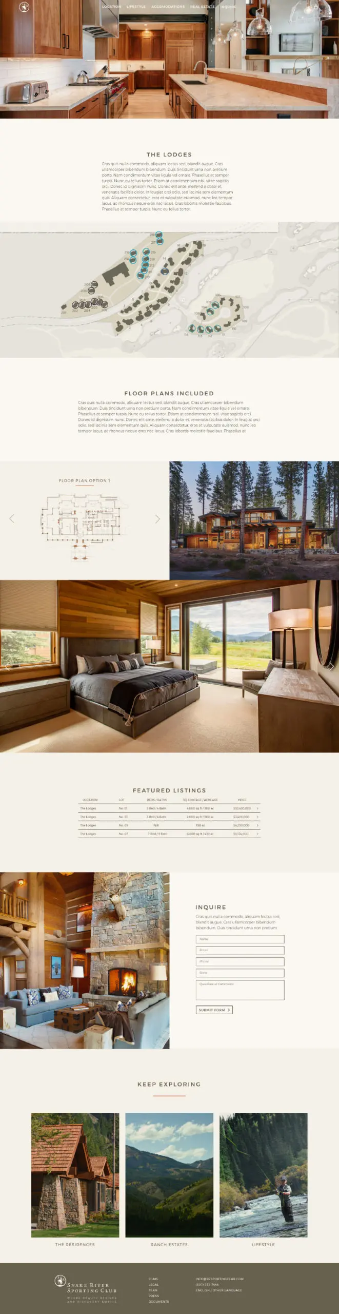 New-Thought-Snake-River-Sporting-Club-Website-Design-The-Lodges-Page-websitePage